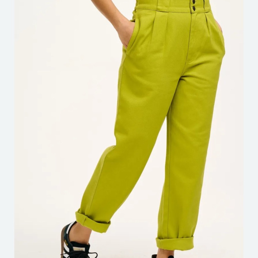 Lucy and Yak Addison High-Waisted Green Pants